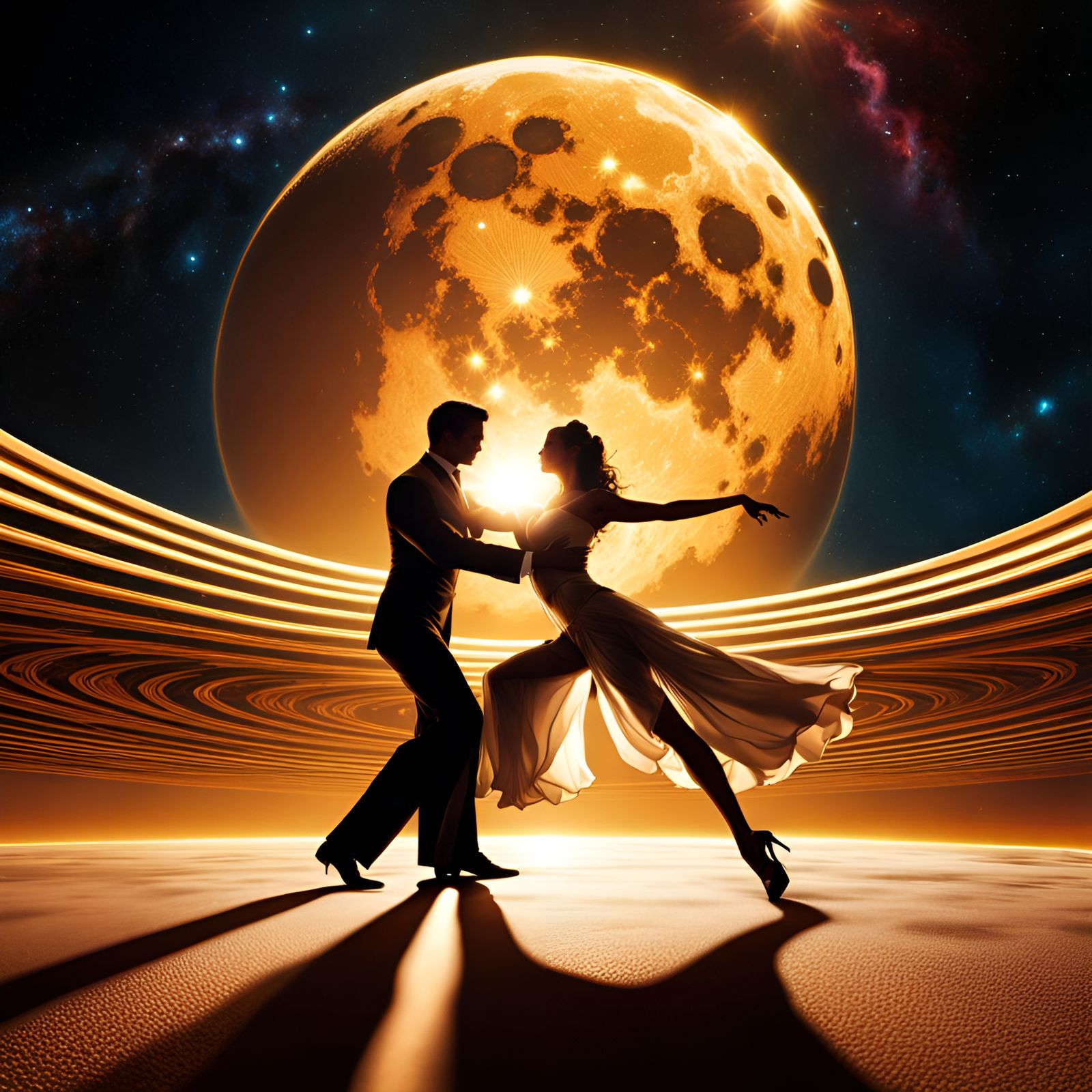 DANCING TANGO ON THE MOON  by @JustBubu
