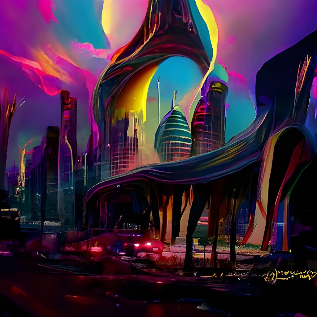 Hypercity Psychedelia: A - AI Generated Artwork - NightCafe Creator