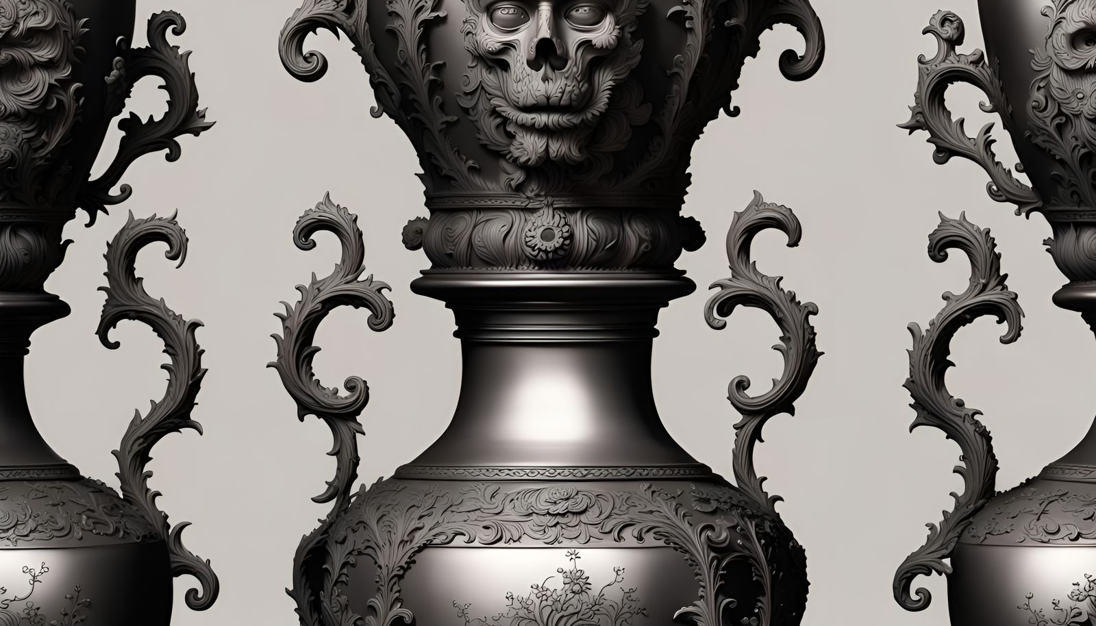A 16th century flower vase. Horror, Halloween, scary.  Intri...