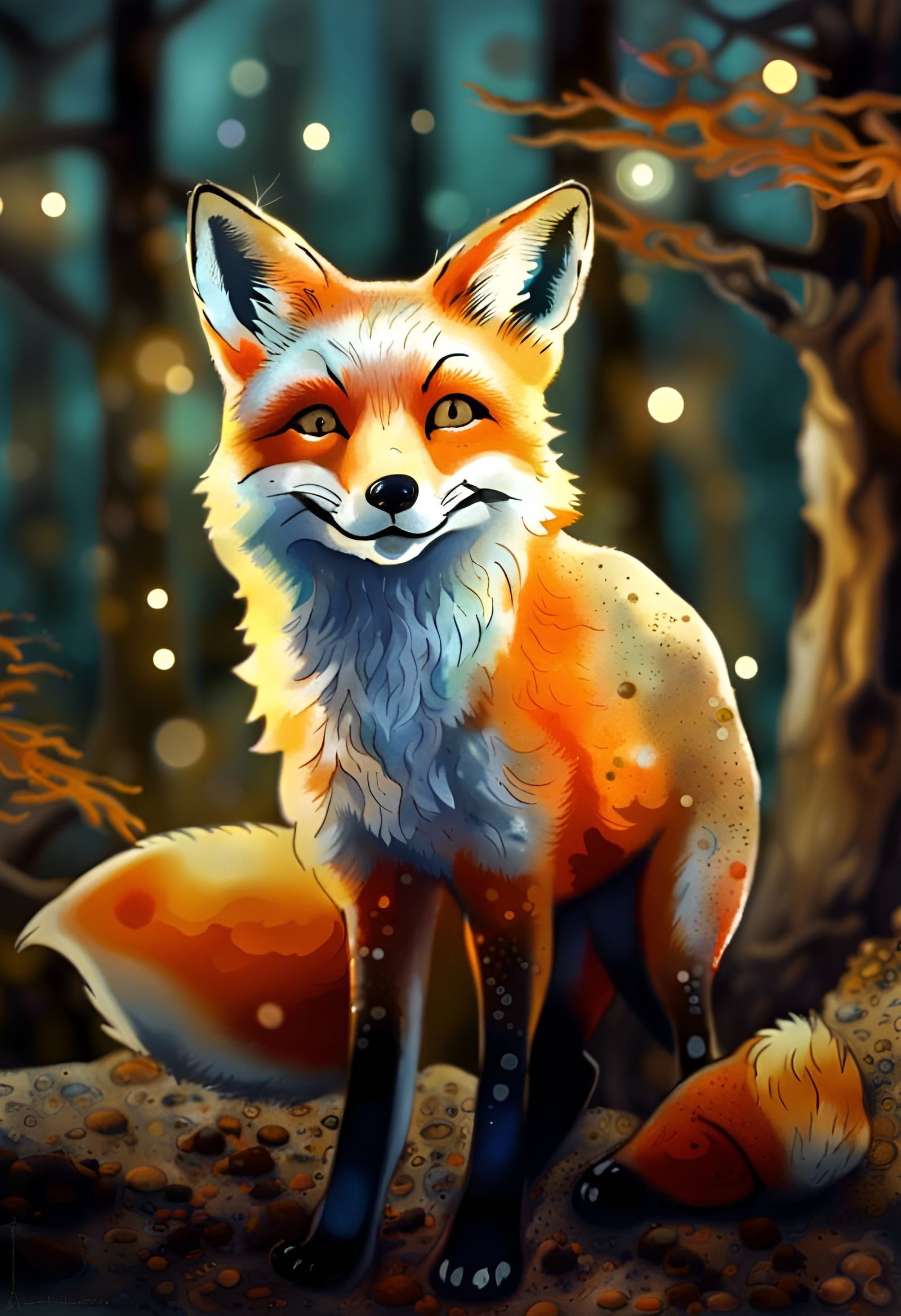 Happy Fox II - AI Generated Artwork - NightCafe Creator