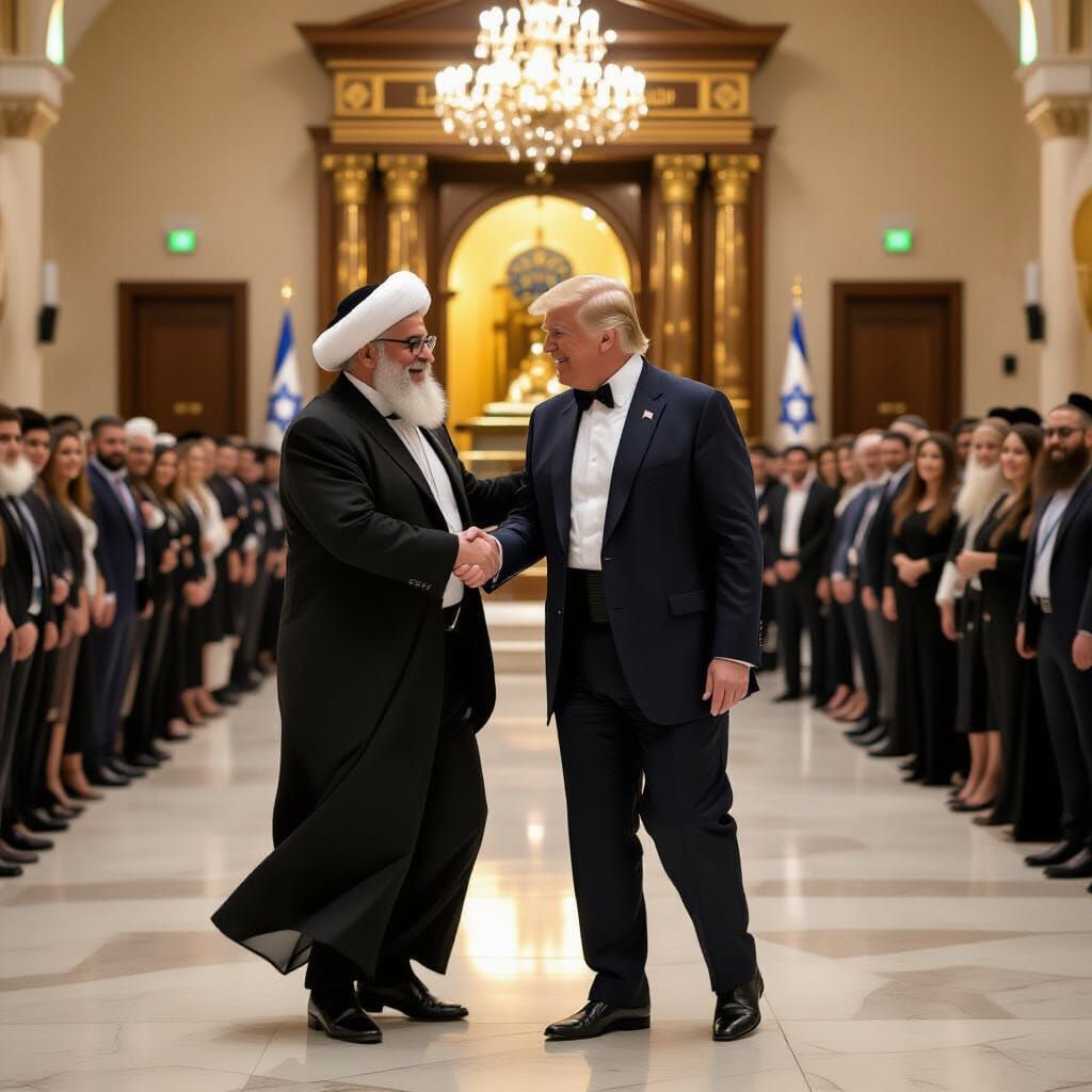 Donald Trump Dances with Rabbi Sorotzkin at Israeli Yeshiva