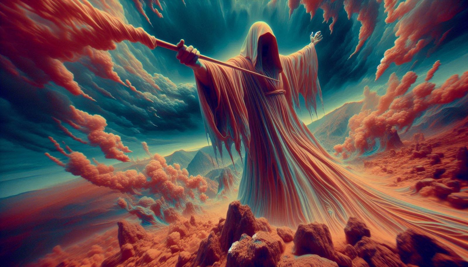 well he struck the earth with he staff