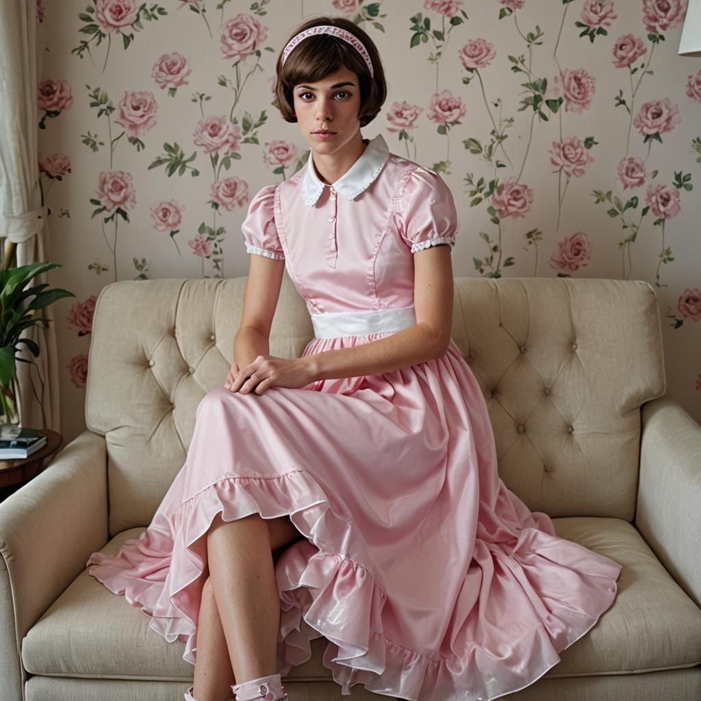 Boy in Babydoll Dress: Professional Studio Portrait