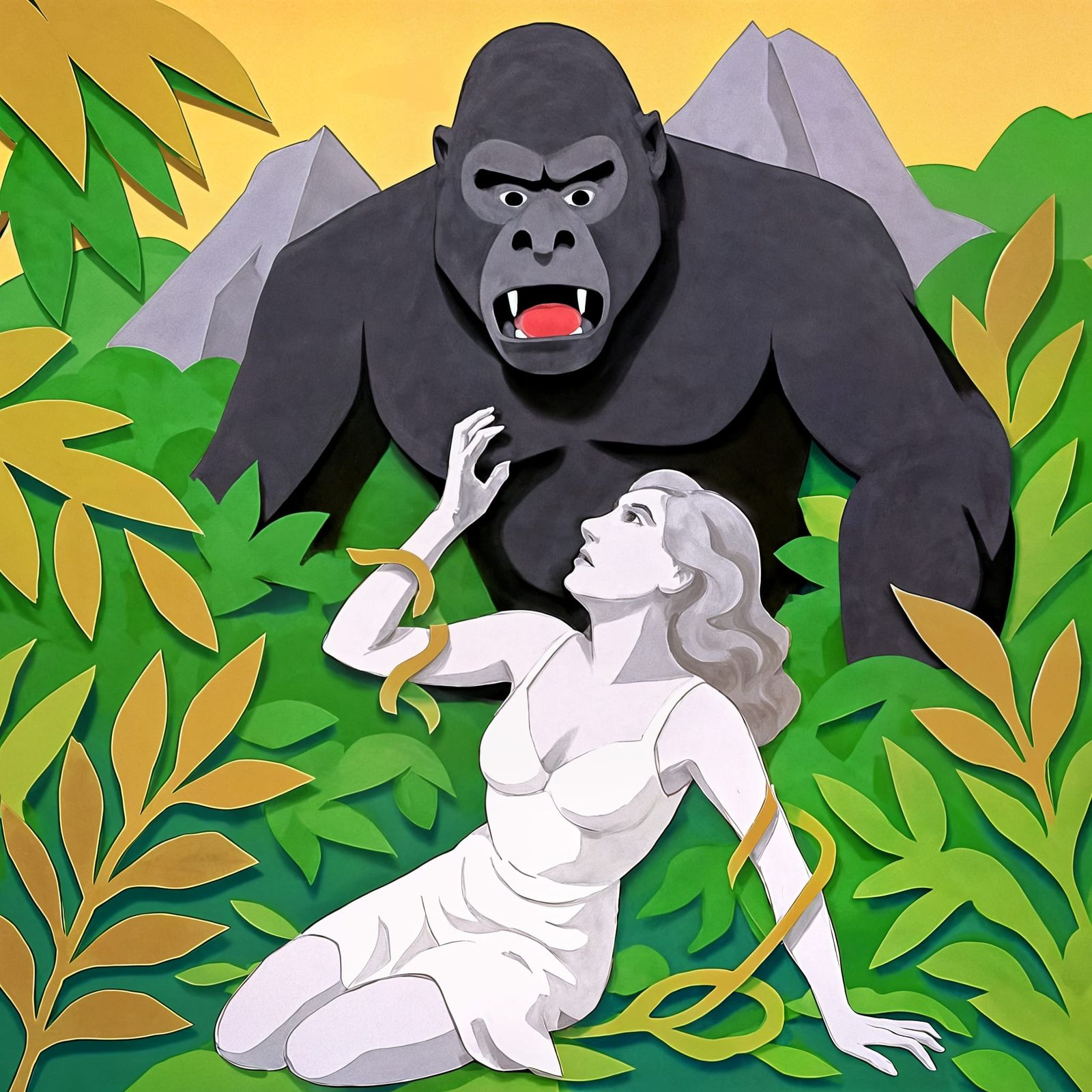 Fay Wray Papercut Collage