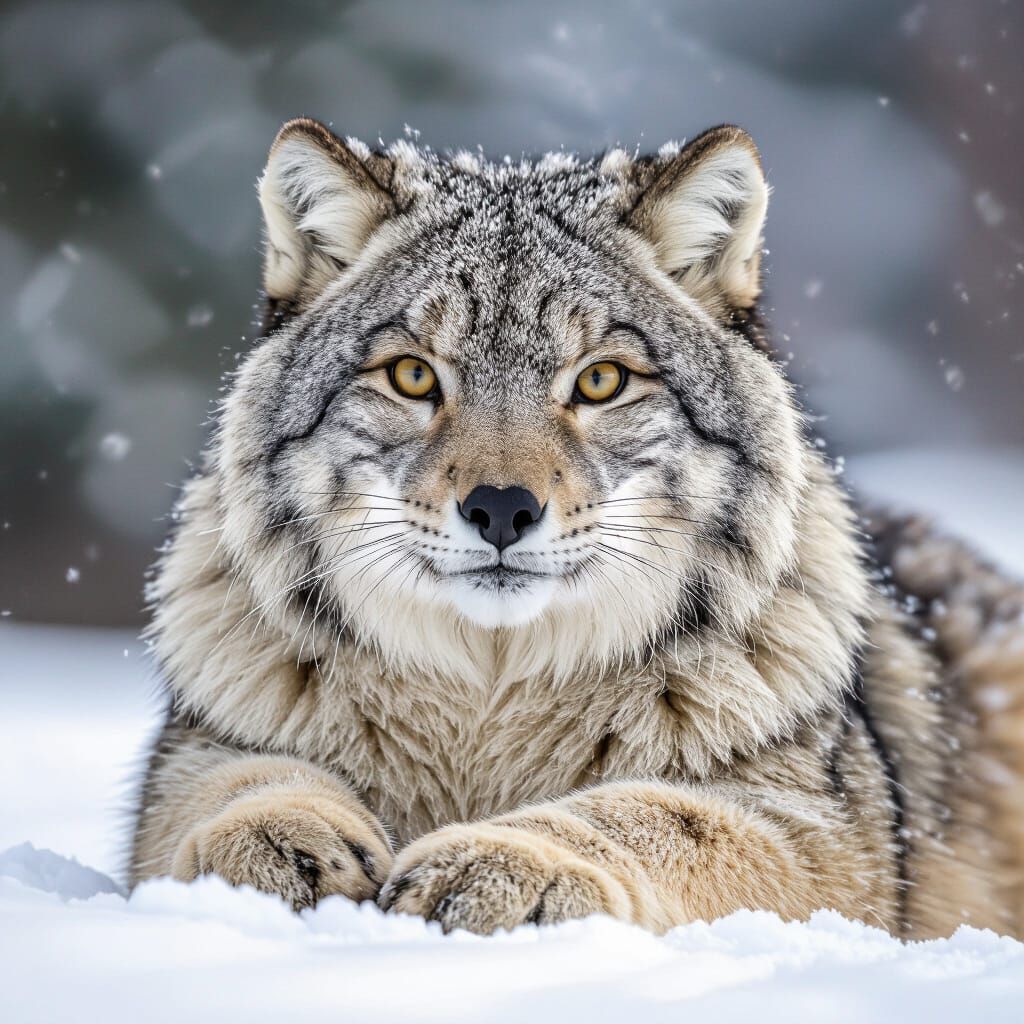 Snow Leopard Looking Beautiful and Real