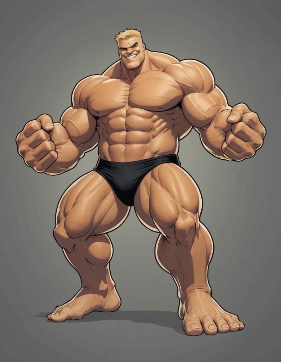 giant, massive, hulking, muscular man, handsome, square jaw,...