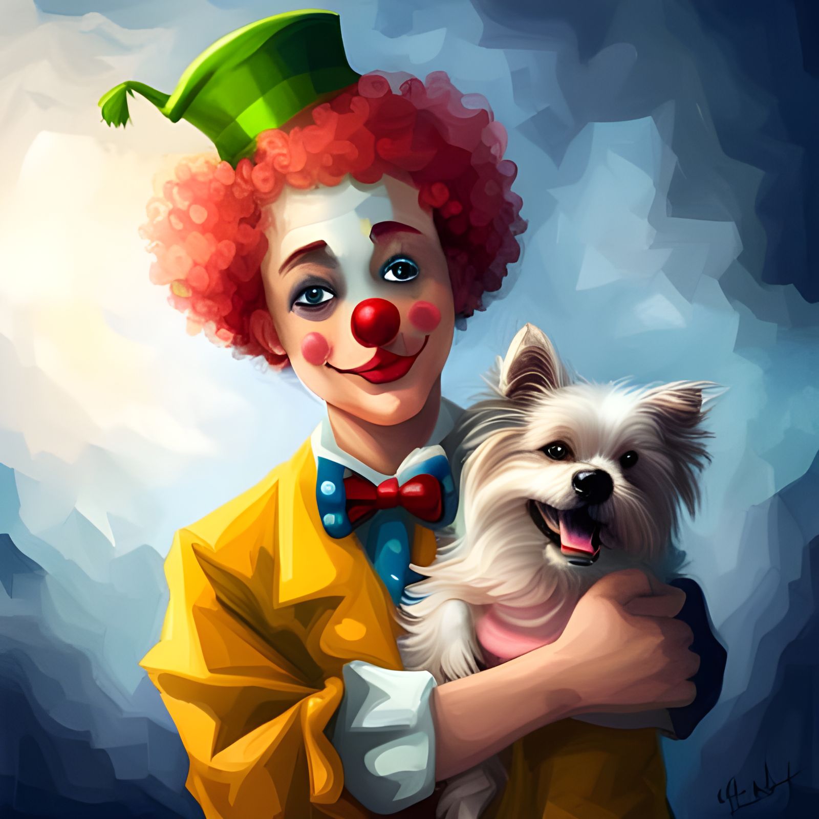 Cute Smiling Animated Clown With Dog  by @Inner Peace