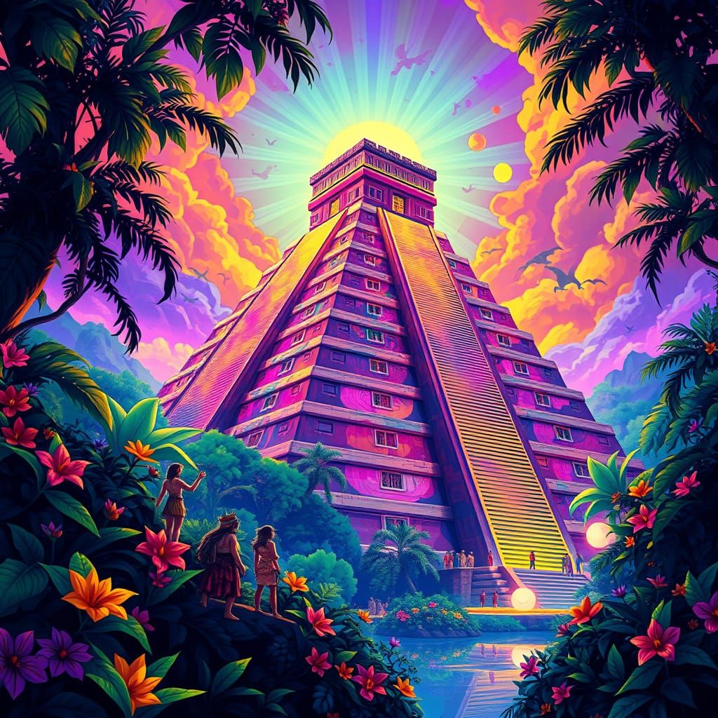 Ancient Pyramid Radiates Ethereal Aura in Emerald ... - AI Art