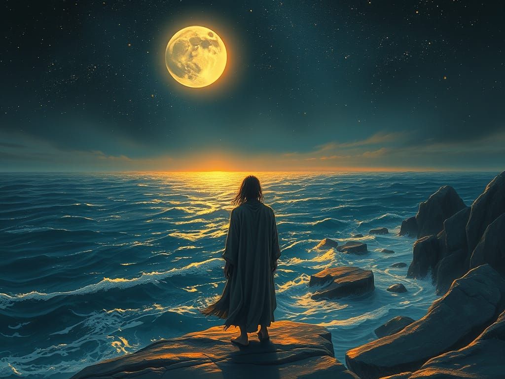 On peut voir la mer qui bouge doucement