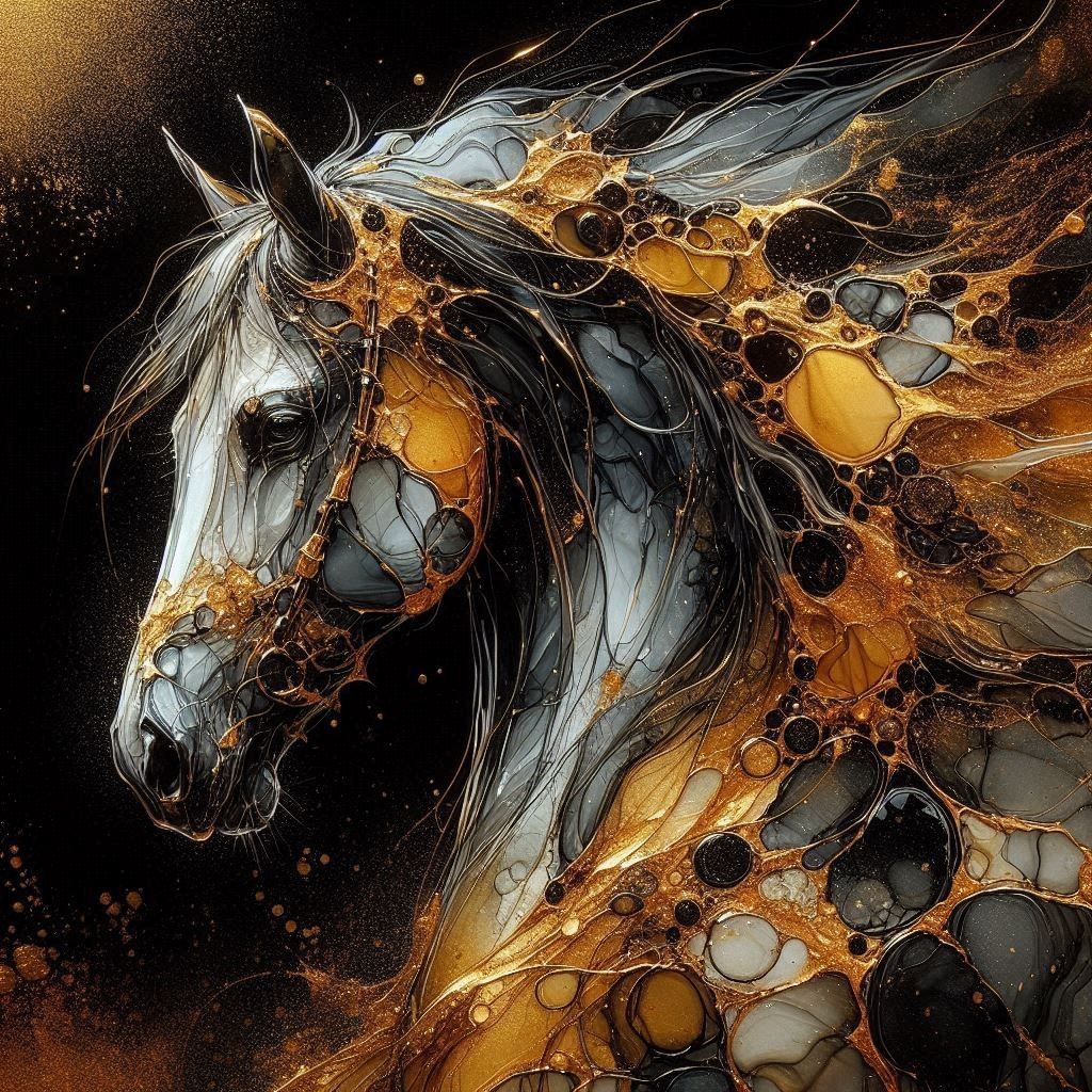 Horse in Alcohol Glass  by @Alyarie