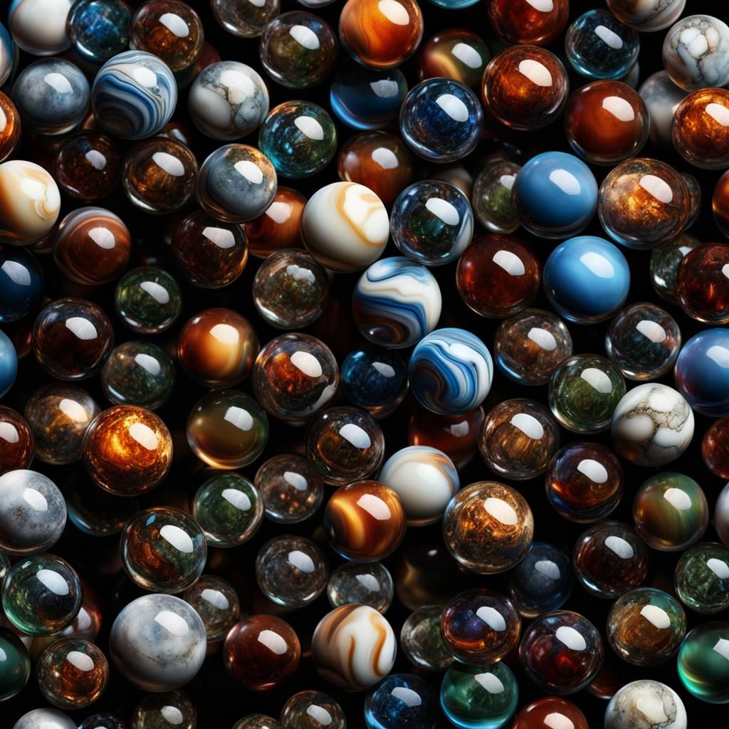 Massive pile of marbles, thousands of clear glass marbles