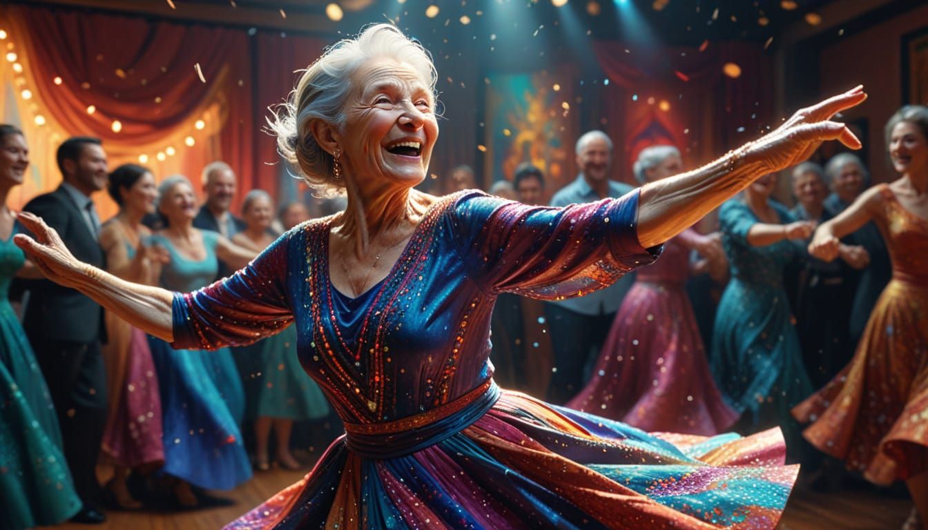 Create an inspiring and heartfelt short story centered around the theme "Never Too Old For Dancing." ...  by @earlstringerjr