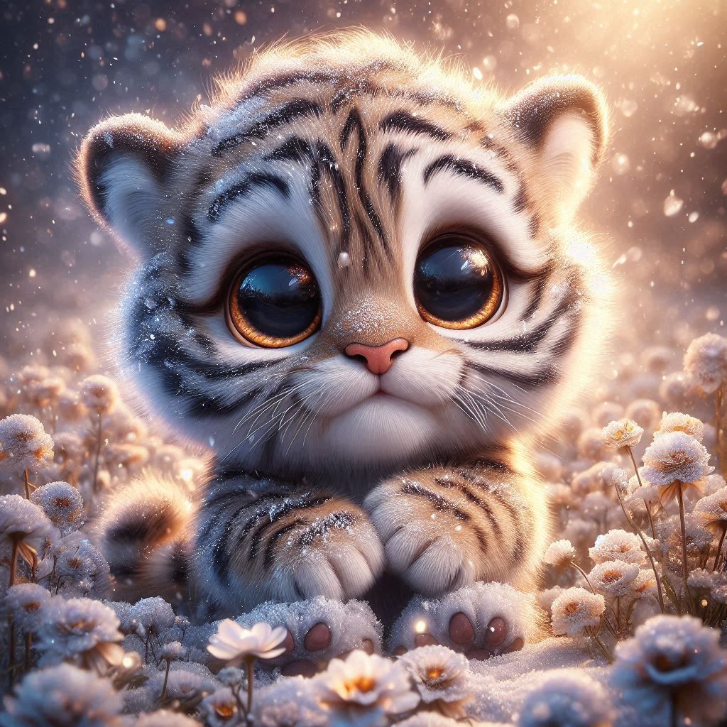 Snowy tiger