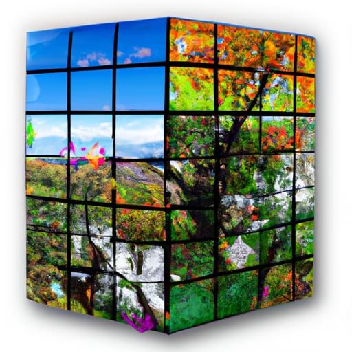Surreal Rubik's Cube: Seasons Around the World