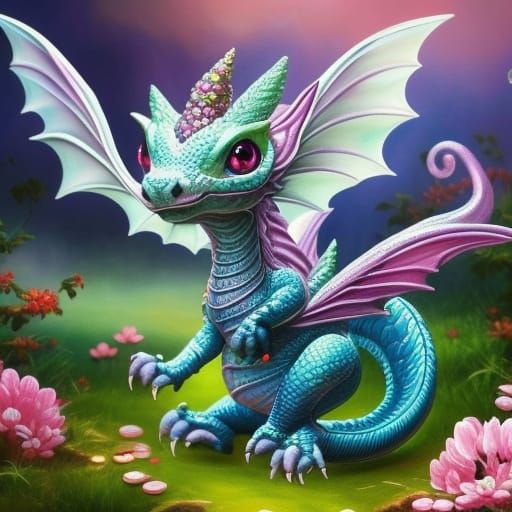 Mystical baby dragon - AI Generated Artwork - NightCafe Creator