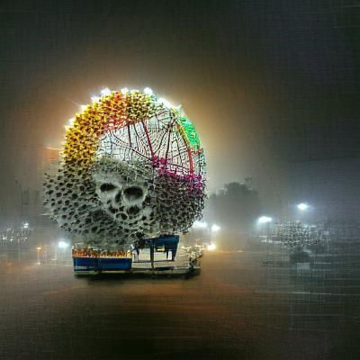 Ferris wheel made of human skulls