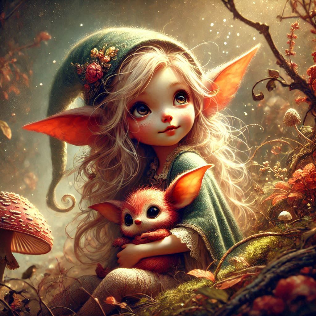 adorable fairy-tale fantasy creature portrait..