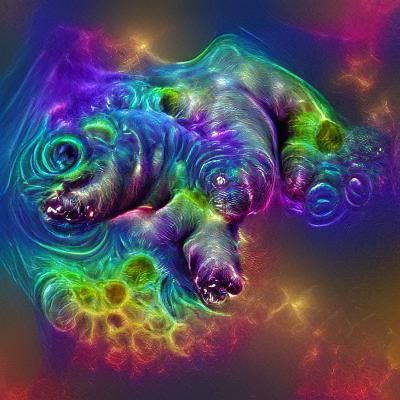 Cosmic psychedelic water bear fractal 