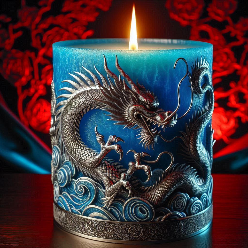 Candles Decorated with Dragon