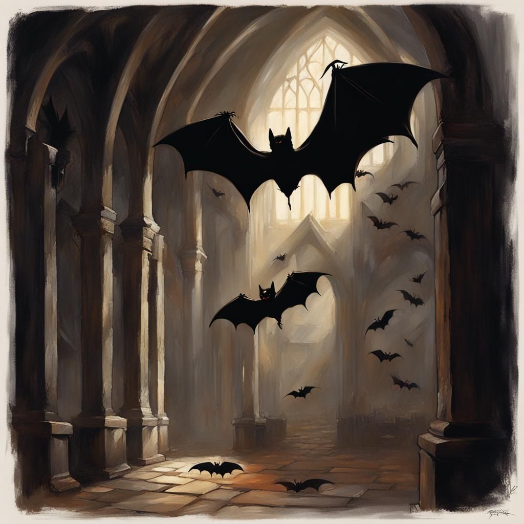 Bats In The Belfry AI Generated Artwork NightCafe Creator