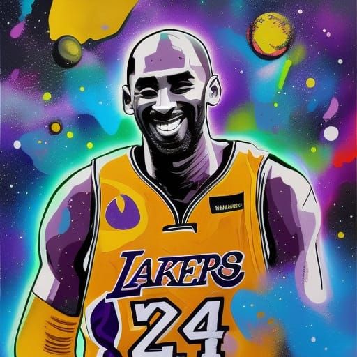 cartoon kobe bryant in space - AI Generated Artwork - NightCafe Creator