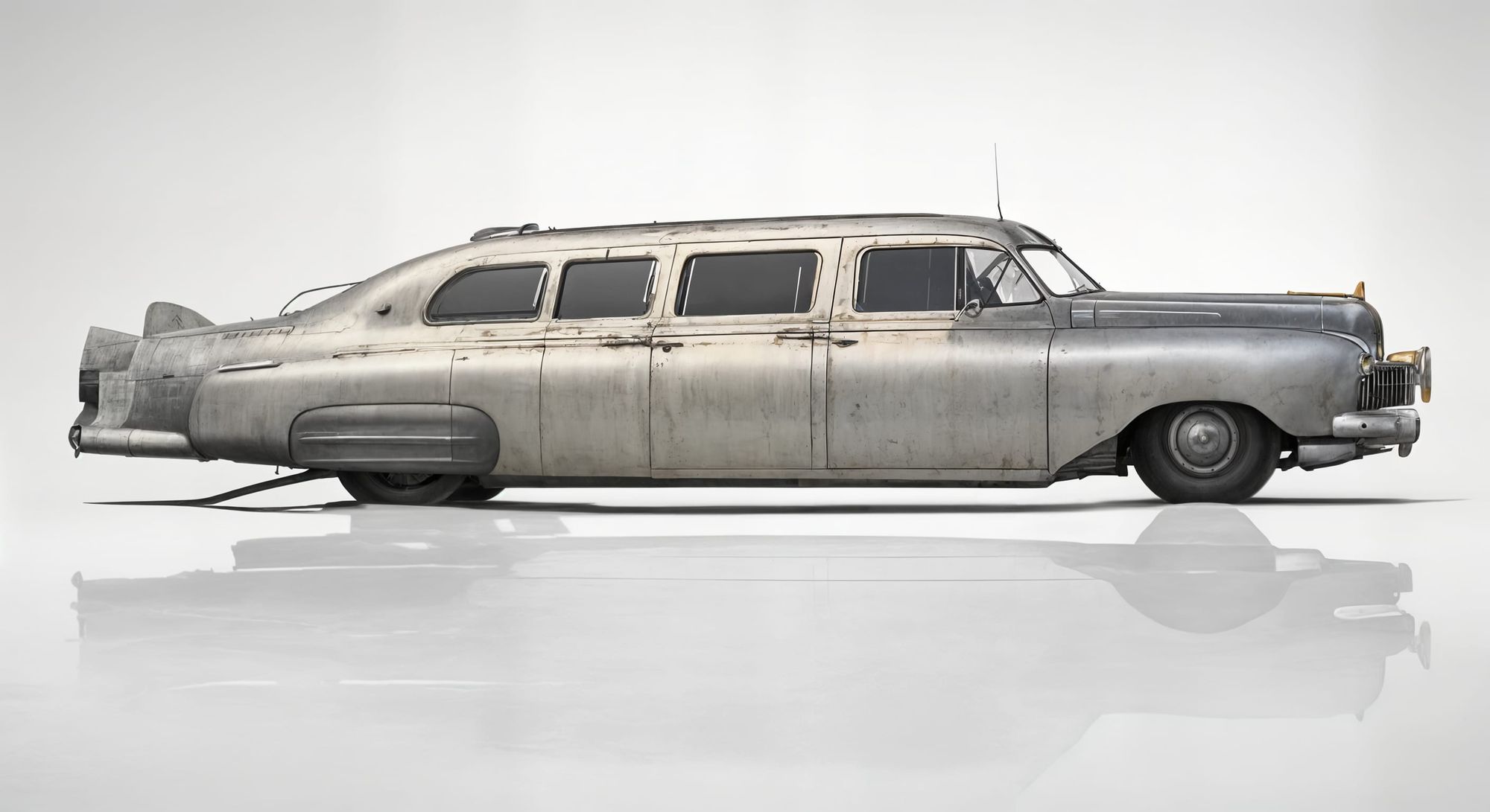 Old retro futuristic all-round limousine