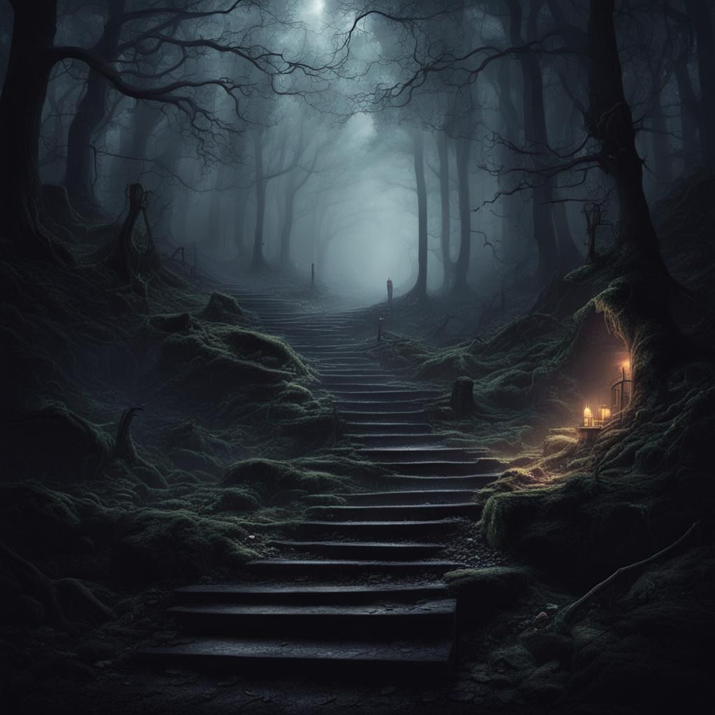 Mysterious Dark Cellar in Forest, Sinister Ambiance