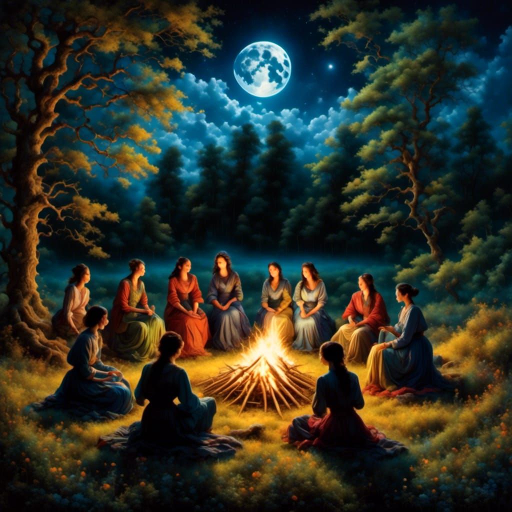 <lora:Moonstorm:1.0> <lora:Mystic Moon:1.0> <lora:Midnight Garden:1.0> A group of men and women from multiple  ethnical backgrounds gather a...