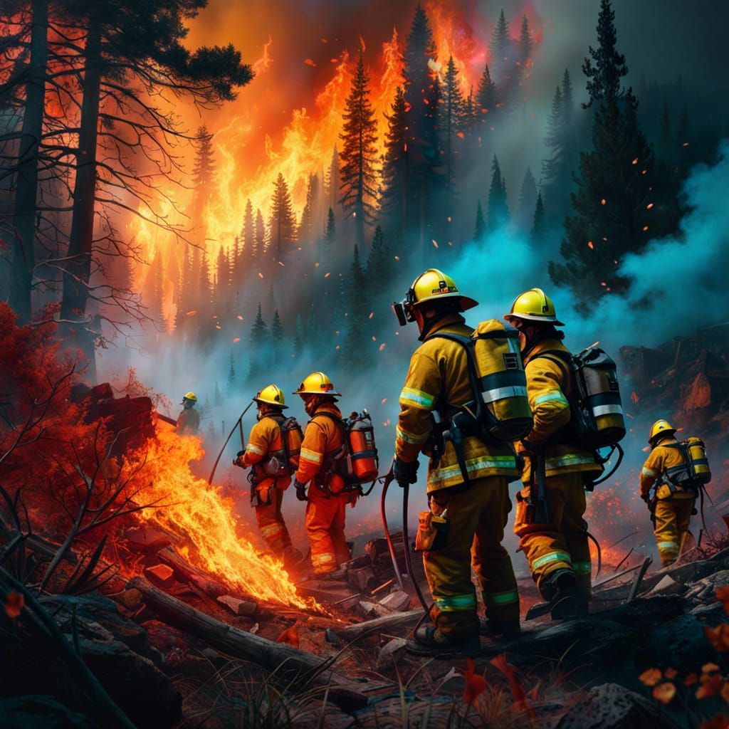 firefighter team  by @Gygrazok