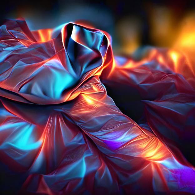 Glowing draped fabric 8k resolution