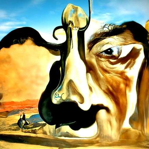 Salvador Dali Looking into His Mirror