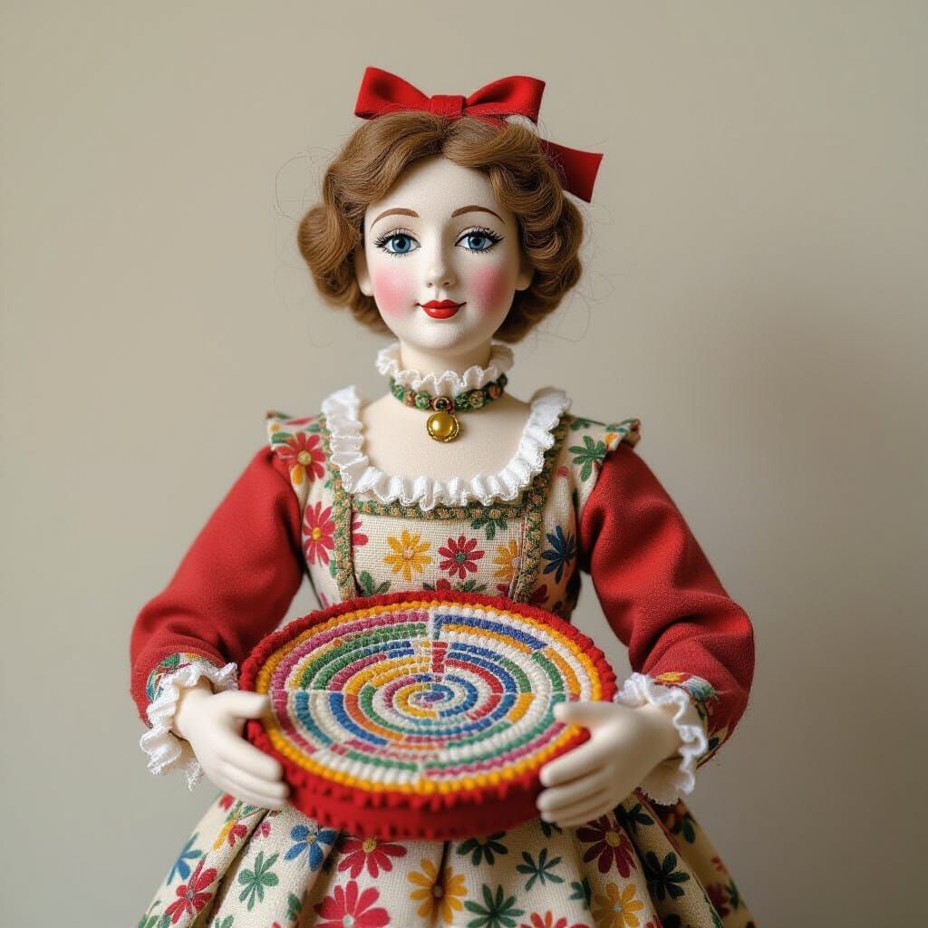 Handcrafted Felt Figure Reveals Surreal Labyrinth