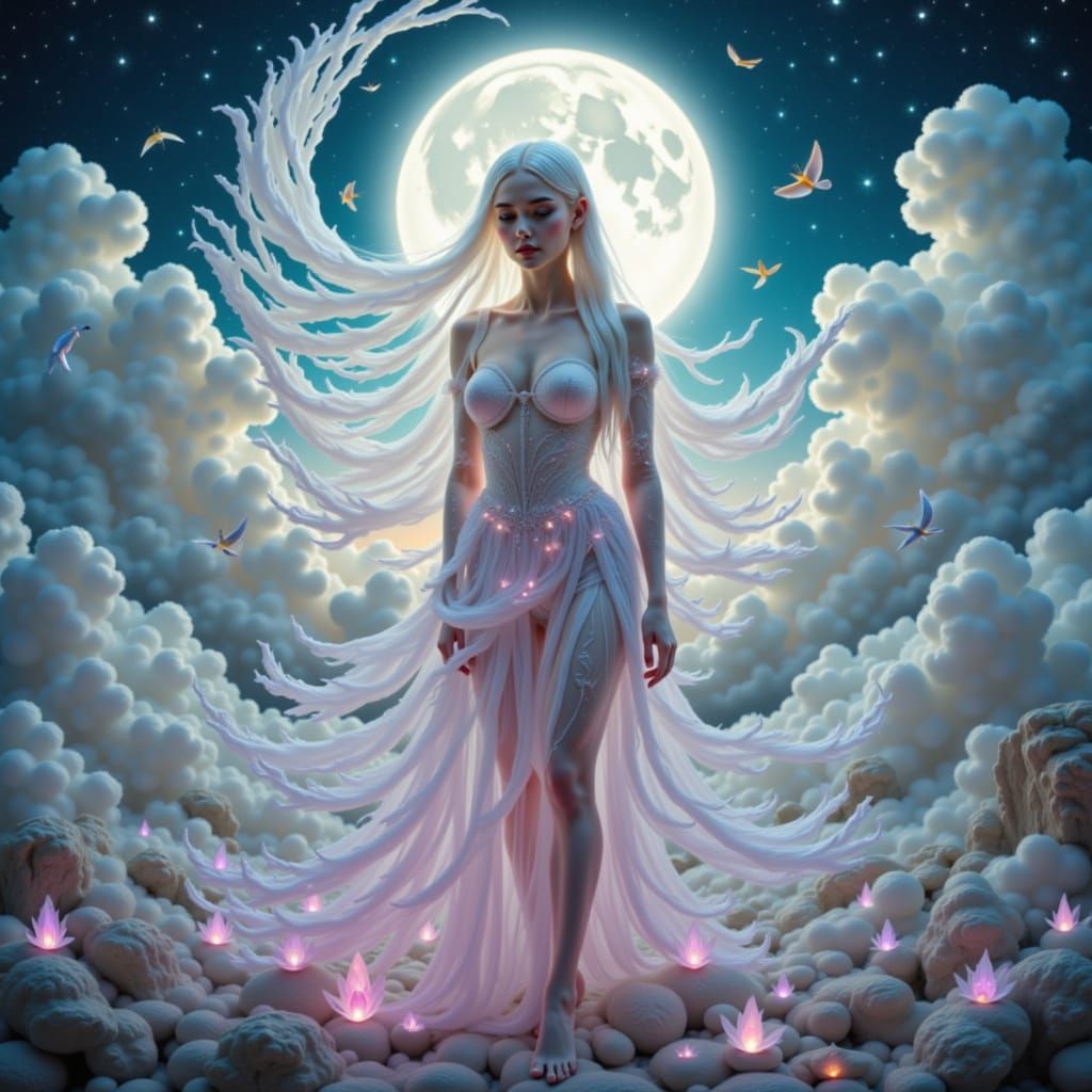 graceful ethreal goddess of the crystal moon <lora:Goddess Essence:1.0> 