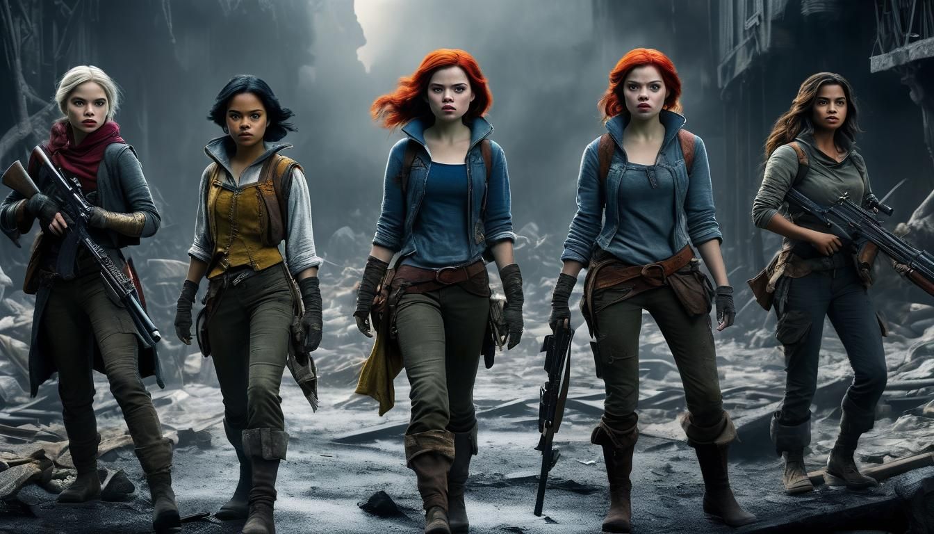 Post Apocalyptic Disney Princesses, Snow White, Belle, Ariel, Briar Rose, Jasmine 