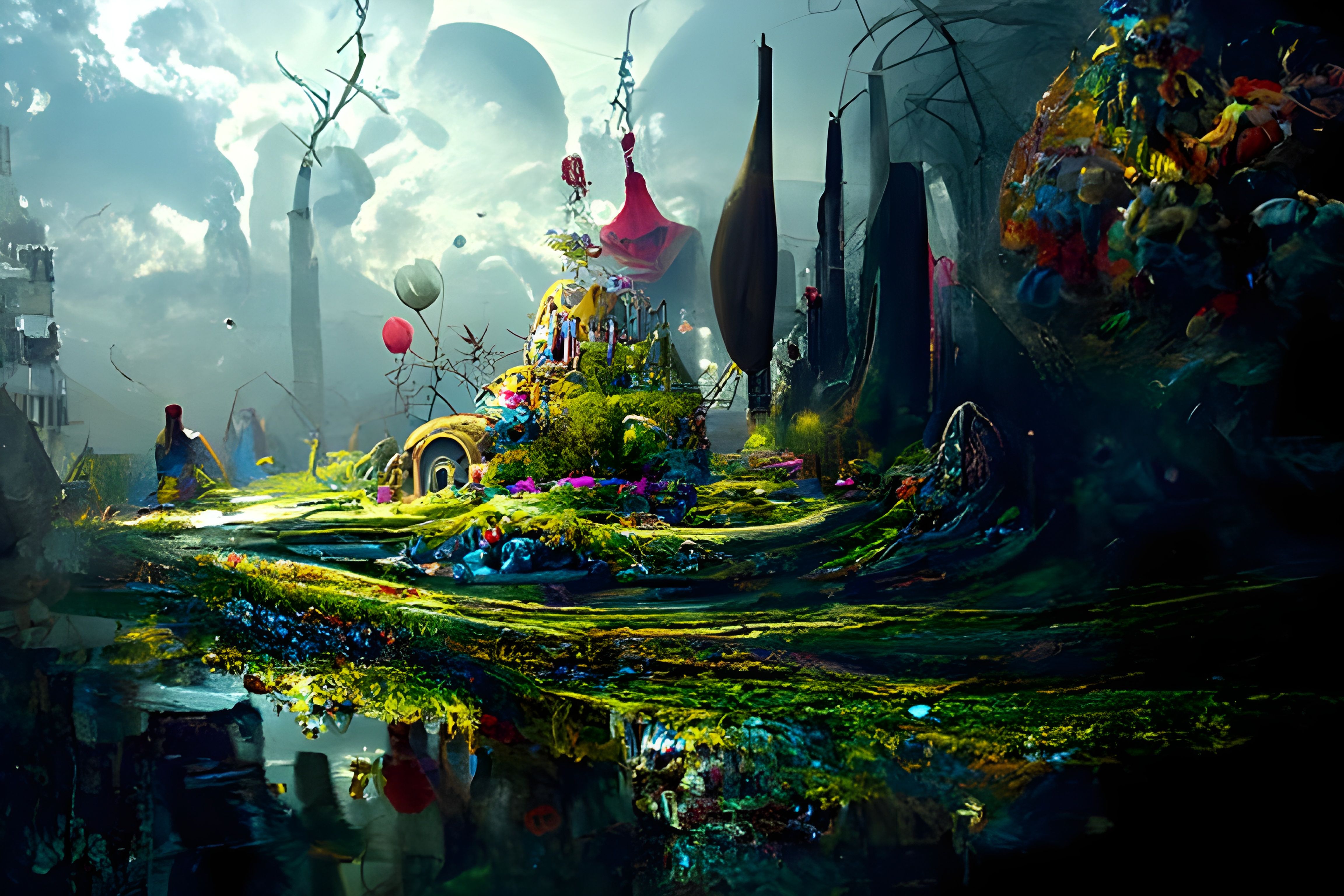 Premium AI Image  Surreal background of magical wonderland neural