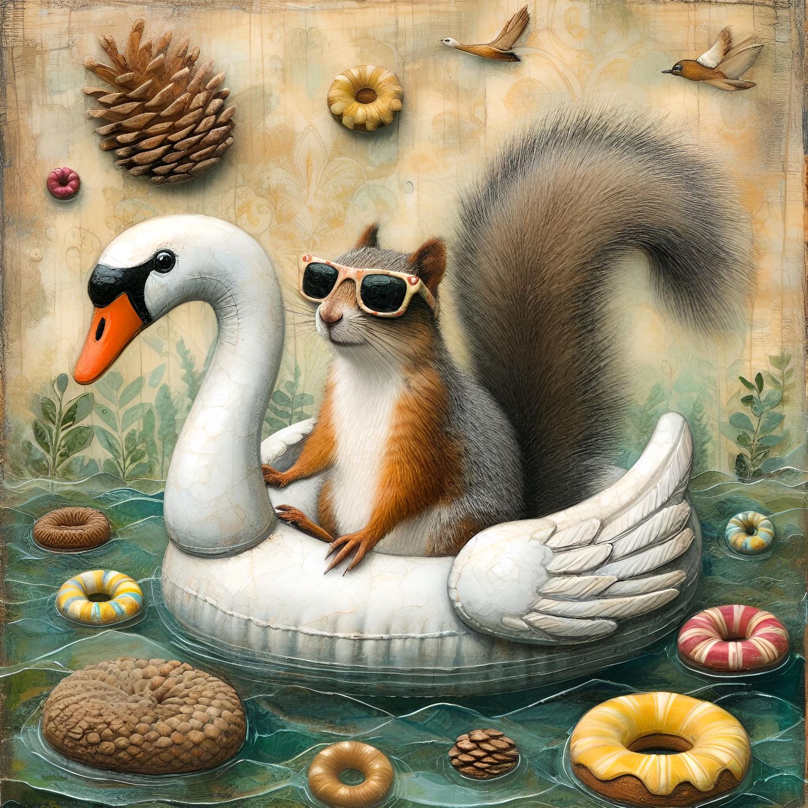 "The Swan Floatie" 🦢 feat. Squirrel 🐿️ (7)