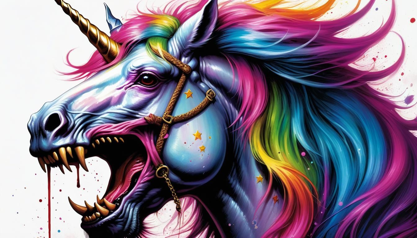 🦄🦄🦄 disturbing evil creepy disgusting 🦄 Unicorn monster ...
