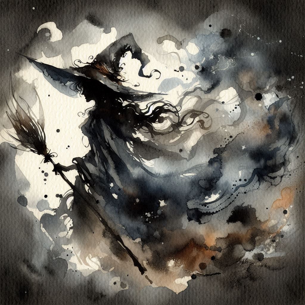 Watercolor witch