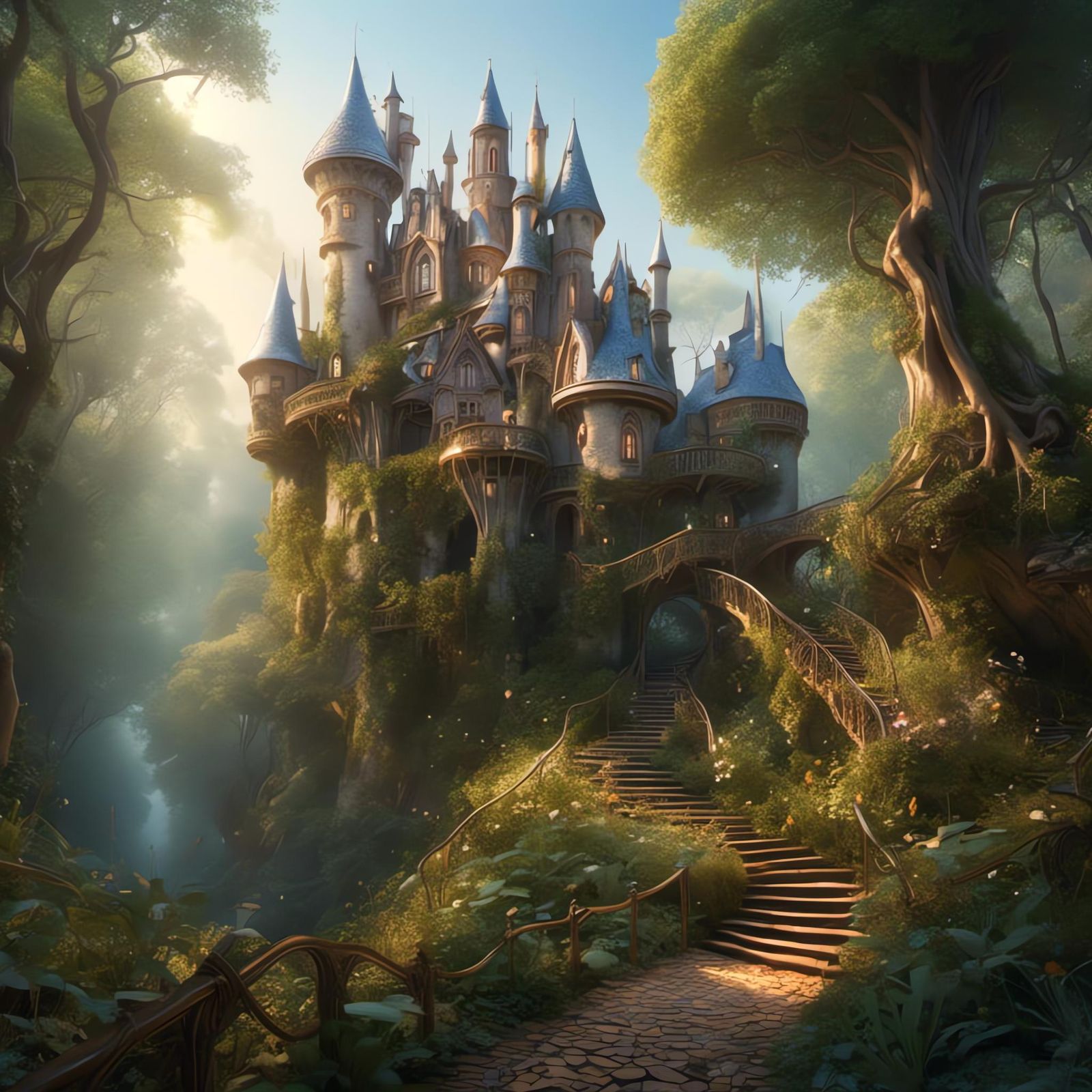 Hyperreal castle <lora:Fairyland Glow:0.7> clean lines,  sha...