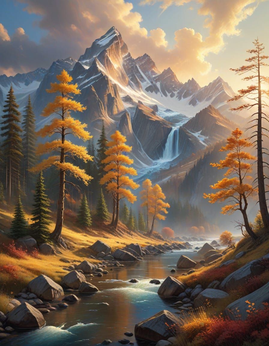 Golden Sunrise Majesty in a Himalayan Landscape