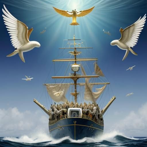 Jesus Christ and all the archangels with the magnificent gol...
