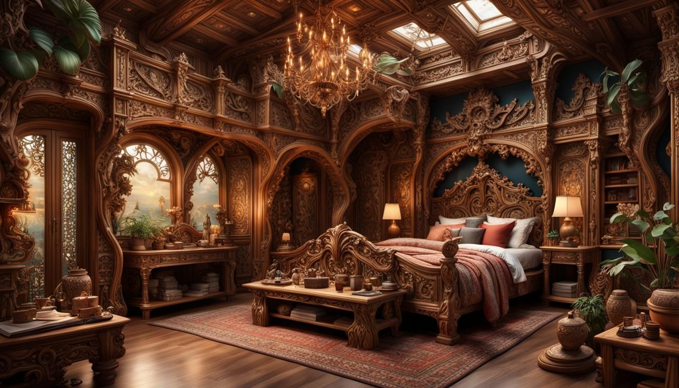 Bedroom - Wooden Carvings  by @Charlotte