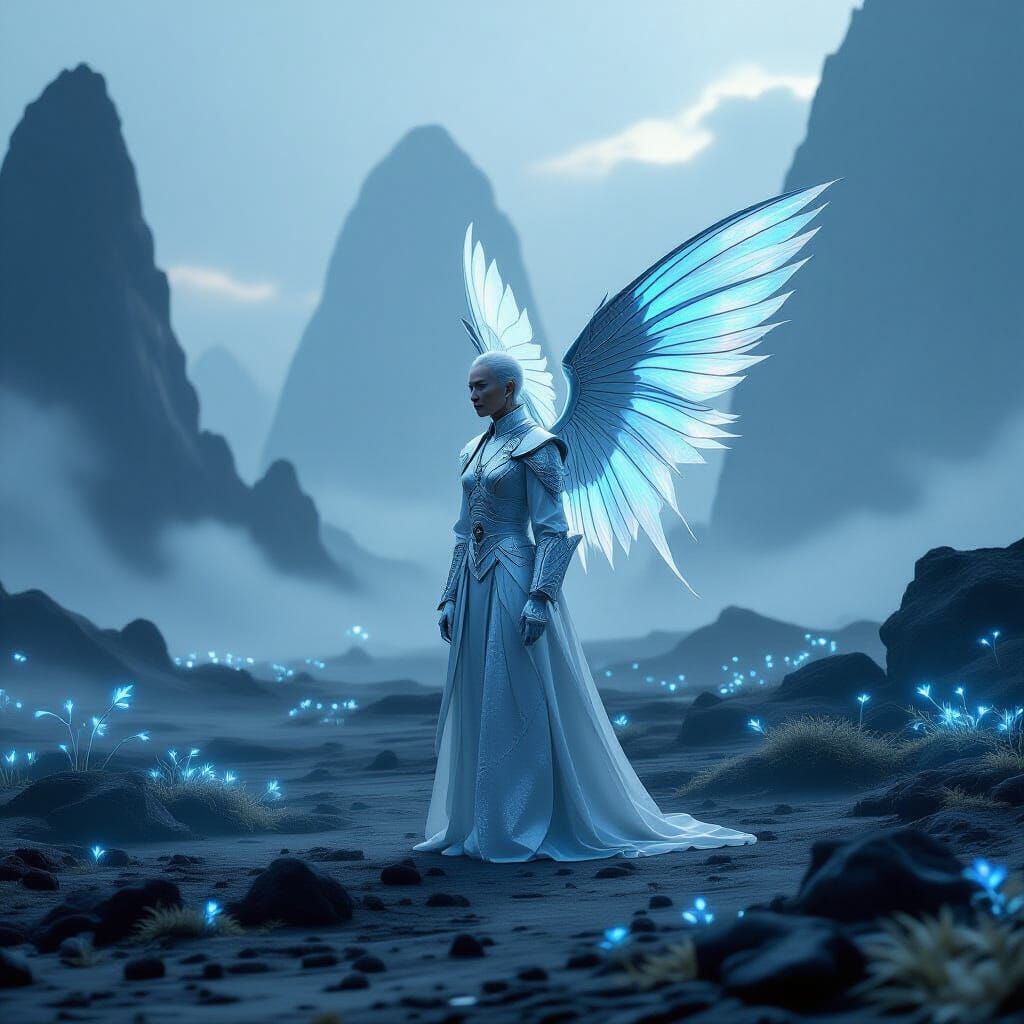 Ethereal Sci-Fi Elder on Alien World