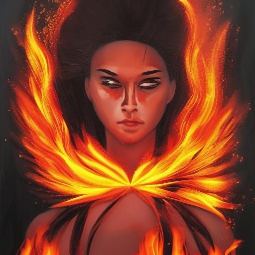 Girl on Fire AI Generated Artwork NightCafe Creator