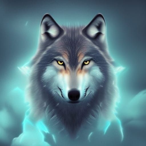 WOLF MADE FROM CLOUDS IN A THUNDERSTORM - AI Generated Artwork ...