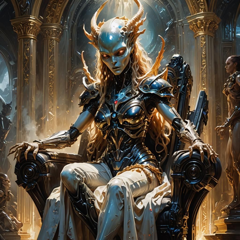 Alien queen 👽 enthroned