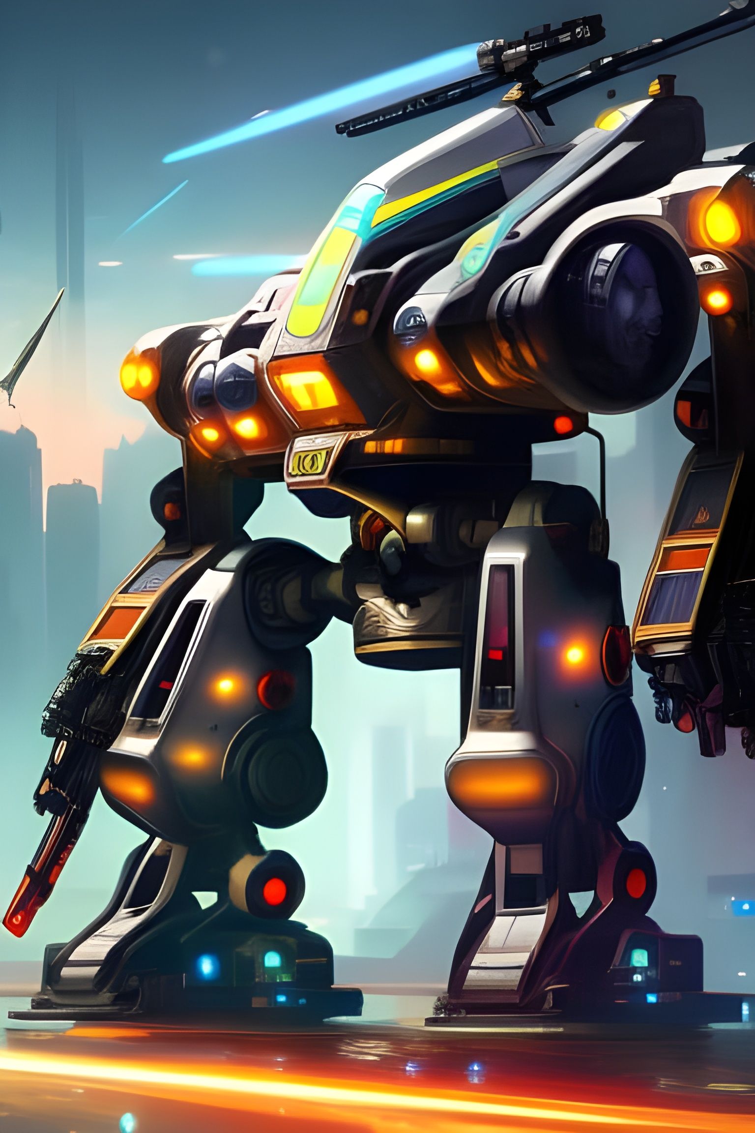 Futuristic Giant Robot - AI Generated Artwork - NightCafe Creator