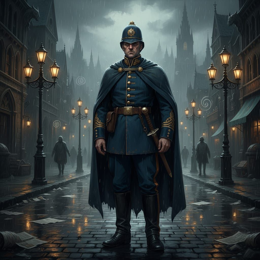 Policing a dystopian London  by @undefined