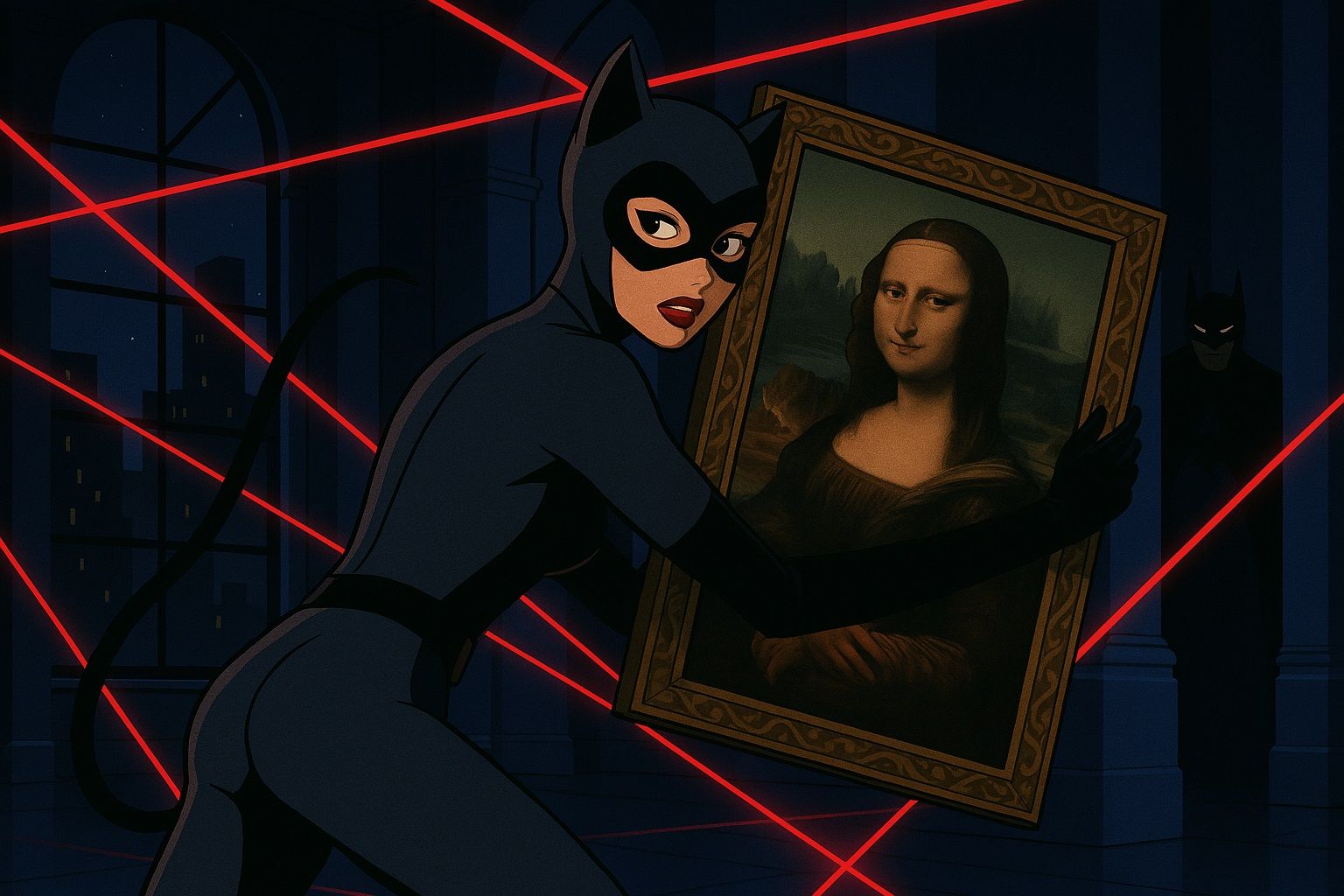 Catwoman steals The Mona Lisa