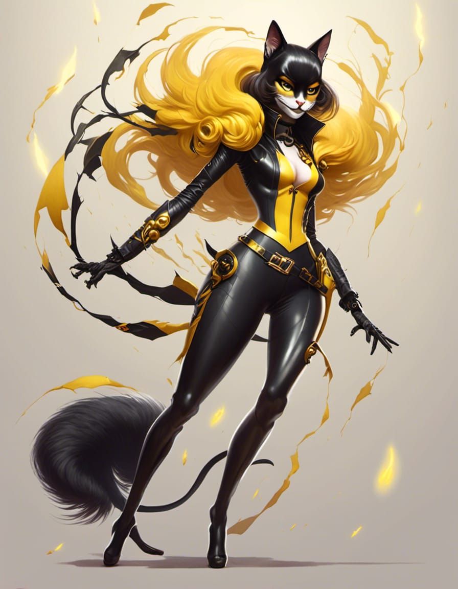 <lora:firey:1.0> a cat dressed as Silk Spectre II, concept a...